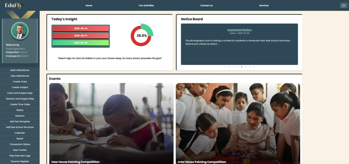 EduFly Dashboard - 2