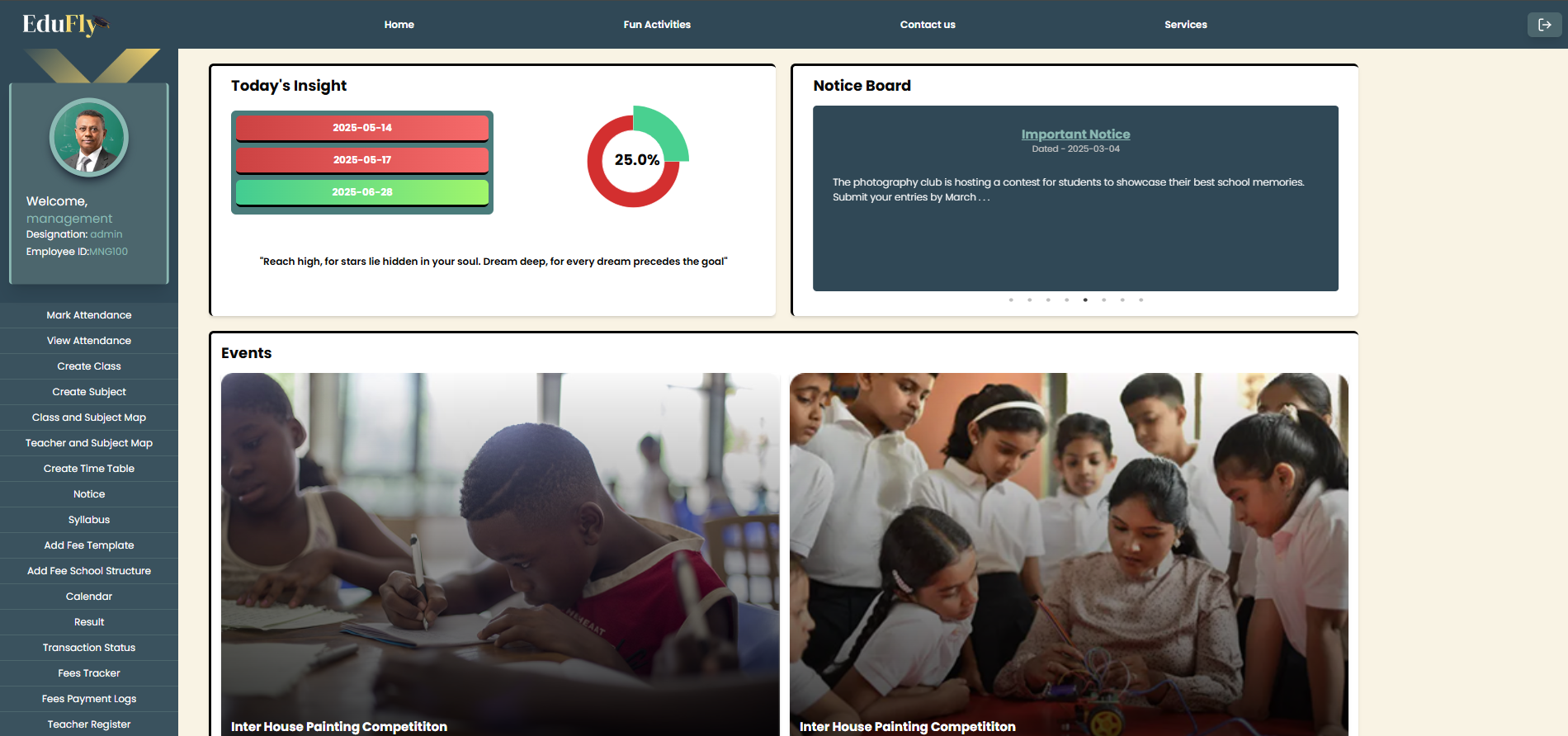 EduFly Dashboard - 2