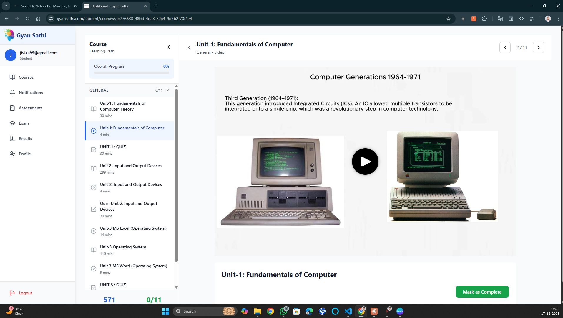 Gyansathi LMS Dashboard - 2
